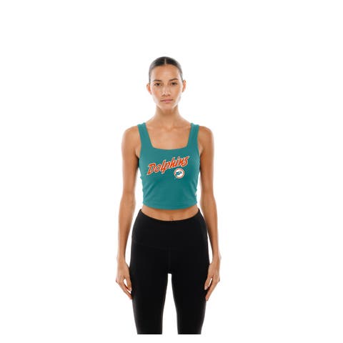Women's New Era Aqua/Orange Miami Dolphins Reversible Cropped Sport Classics Tank Top