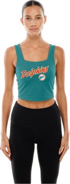 New Era Women's New Era Aqua/Orange Miami Dolphins Reversible Cropped Sport Classics Tank Top