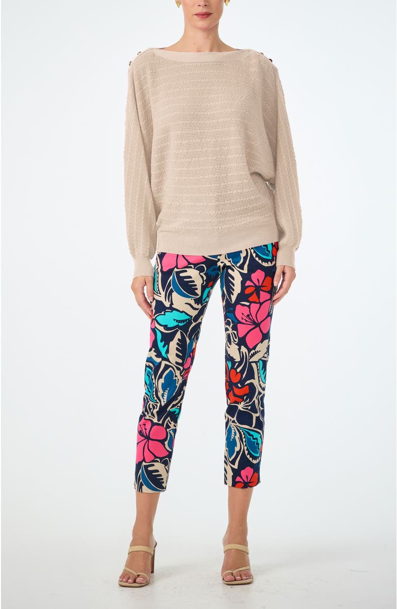 Trina Turk Ima Boatneck Relaxed Sweater, Alternate, color, Ecru