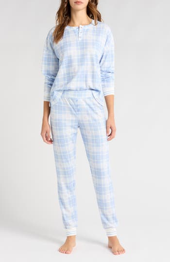 PJ SALVAGE PJ SALVAGE WAFFLE KNIT HENLEY PAJAMAS