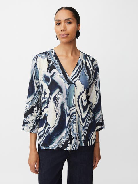 MaDaciana 3/4 Sleeve V-Neck Blouse
