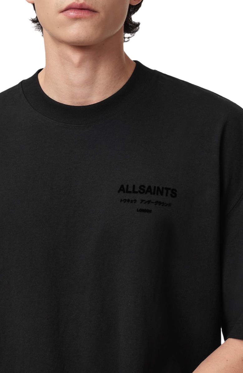 AllSaints Xander Crewneck T-Shirt, Alternate, color, Jet Black