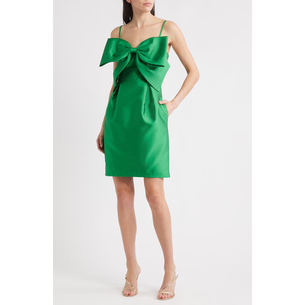 Eliza J Bow Mikado Cocktail Dress in Emerald  product