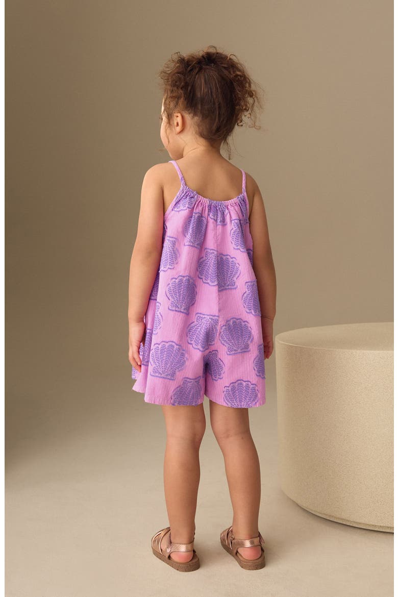 Kids' Shell Print Romper, Alternate, color, MULTI