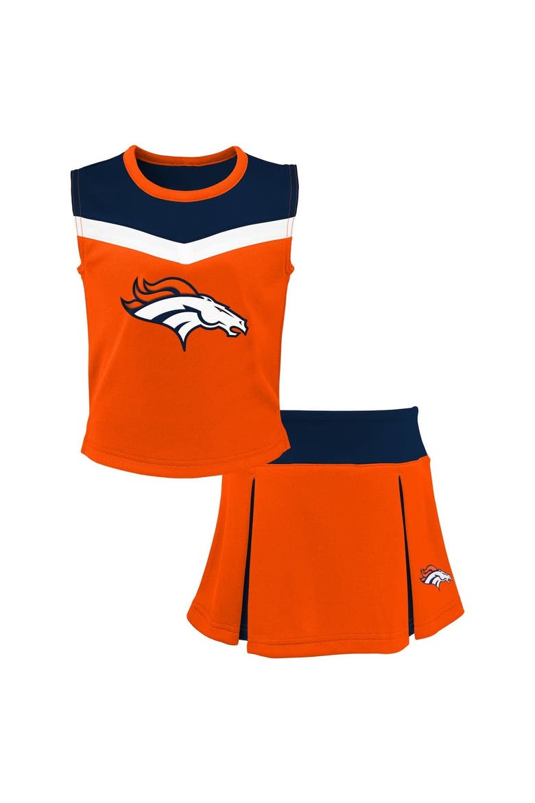 Girls Youth Orange Denver Broncos Spirit Two-Piece Cheerleader Set, Main, color, Orange