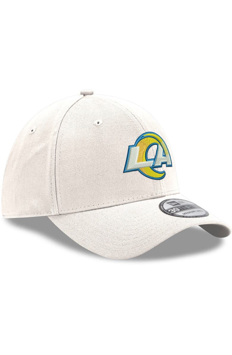 New Era Men's New Era White Los Angeles Rams LA Logo Iced II 39THIRTY Flex Hat, Alternate, color, White