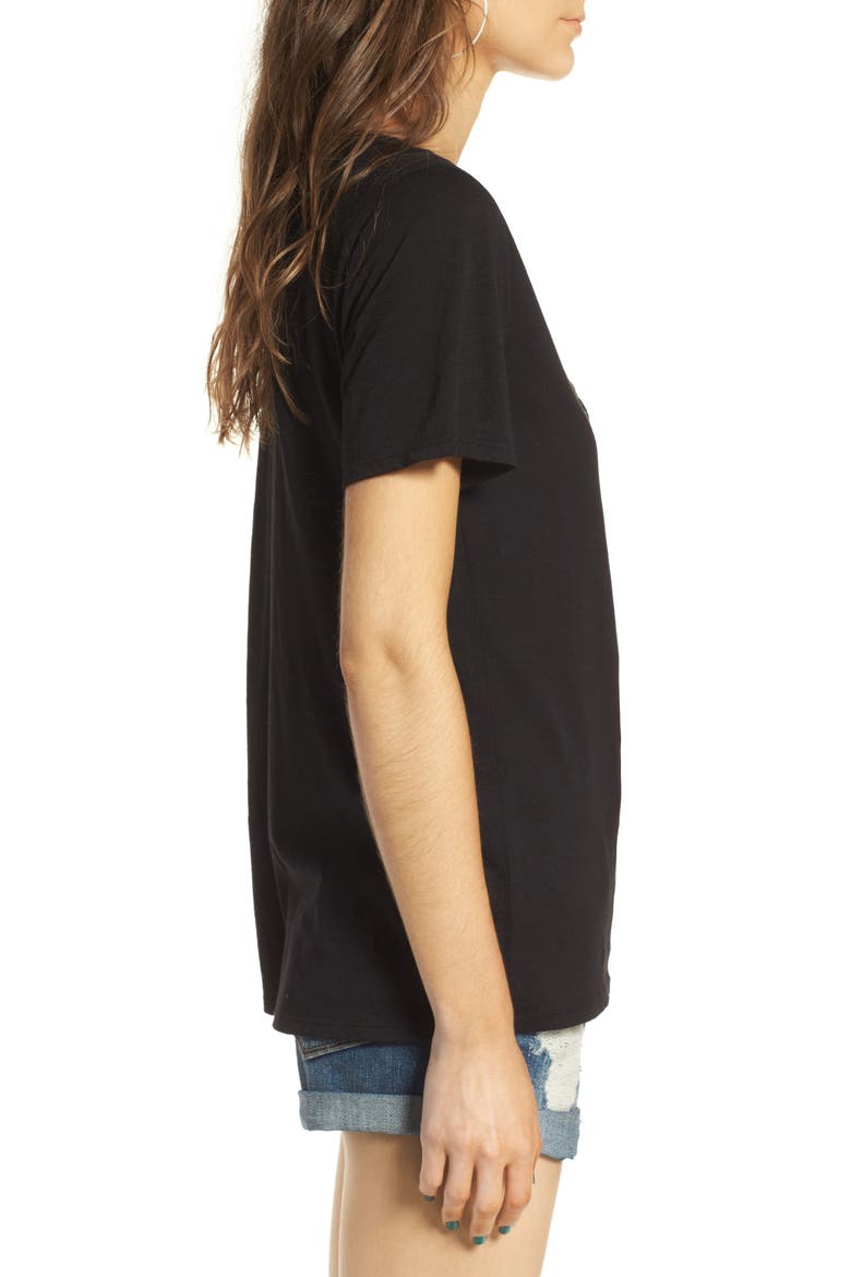 Grommet Lace-Up Tee, Alternate, color, BLACK