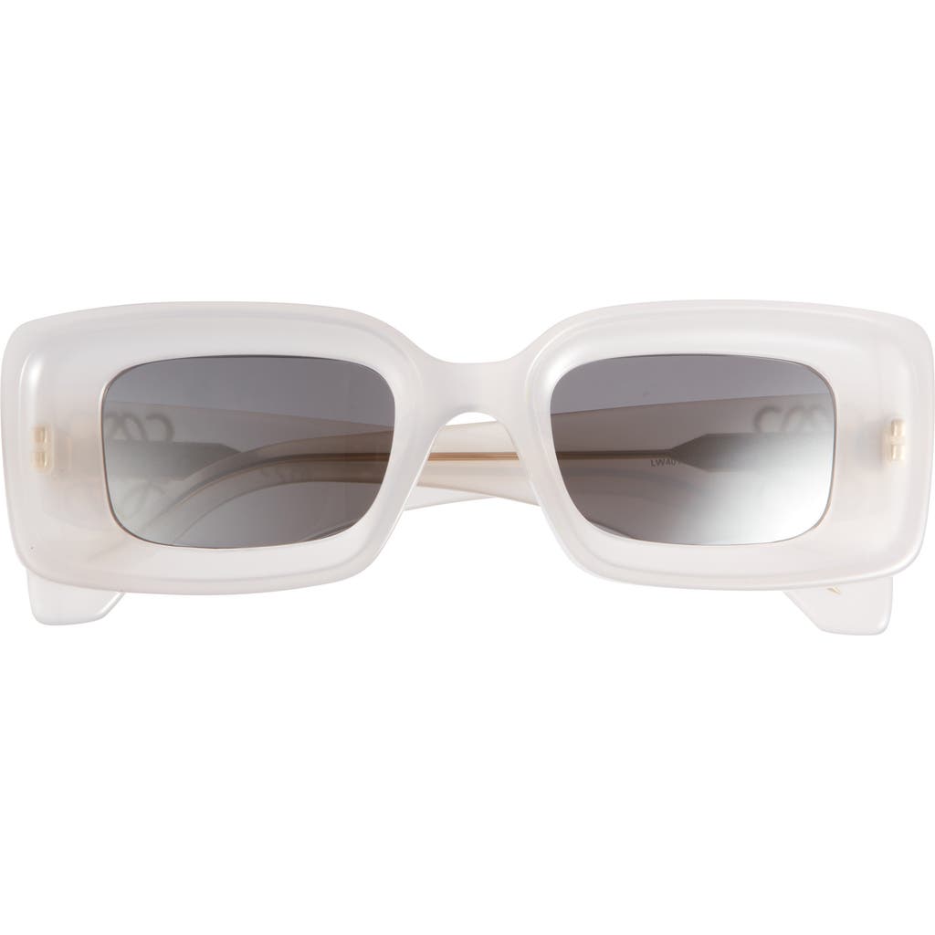 Loewe Chunky Anagram 46mm Rectangular Sunglasses In White