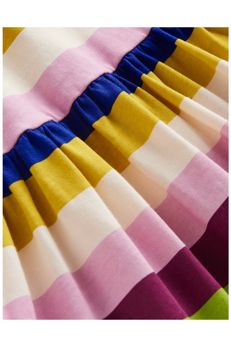 Kids' Fun Rainbow Stripe Long Sleeve Cotton Dress, Alternate, color, RAINBOW MULTI STRIPE
