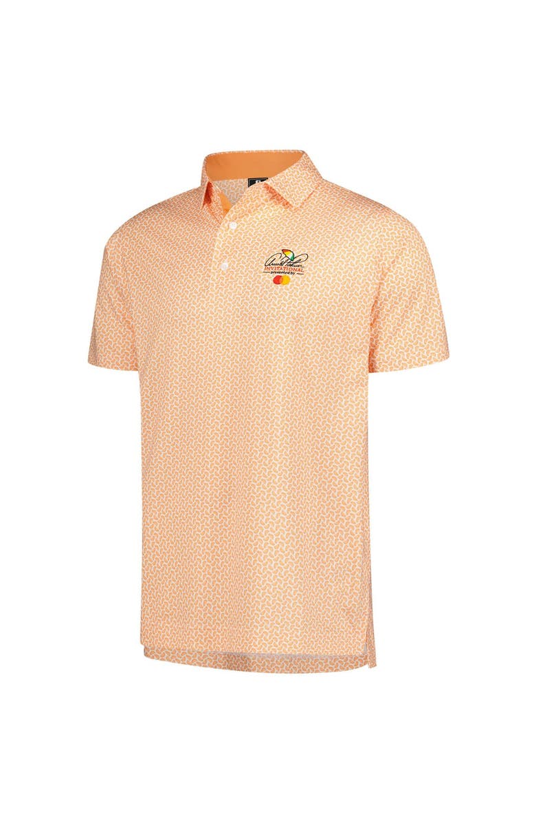 FOOTJOY Men's FootJoy  Orange Arnold Palmer Invitational Citrus Print Lisle Polo, Alternate, color, Orange