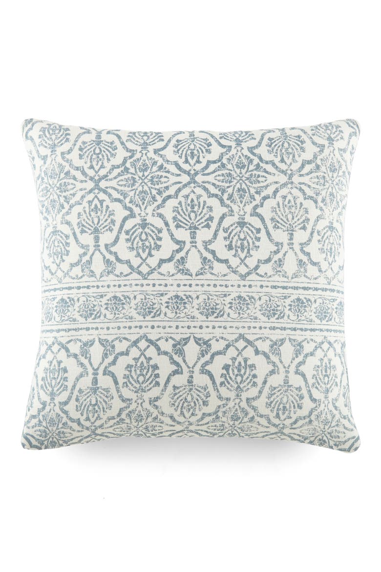 Antique Floral Cotton Throw Pillow, Main, color, LIGHT BLUE