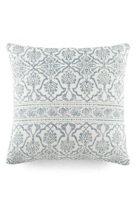Antique Floral Cotton Throw Pillow