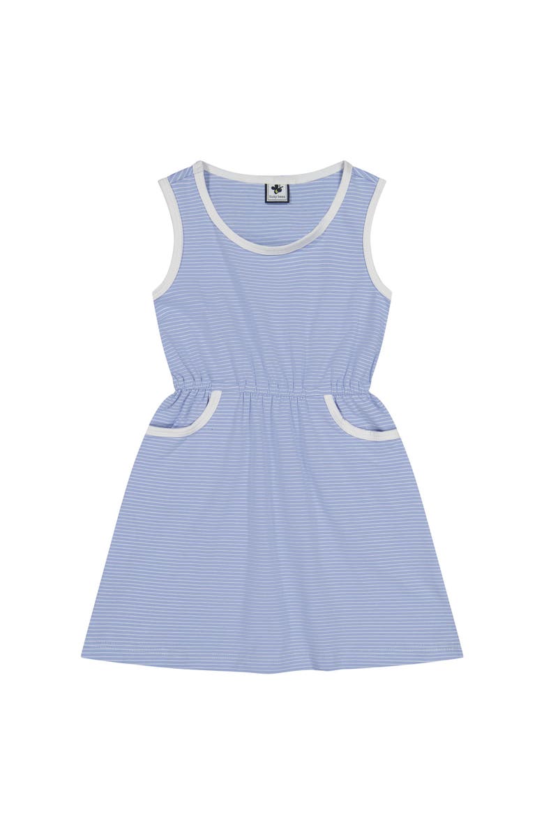 Busy Bees Ruby Pocket Dress Cornflower Blue Mini Stripe, Main, color, Cornflower Blue Mini Stripe