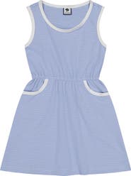 Busy Bees Ruby Pocket Dress Cornflower Blue  Mini Stripe