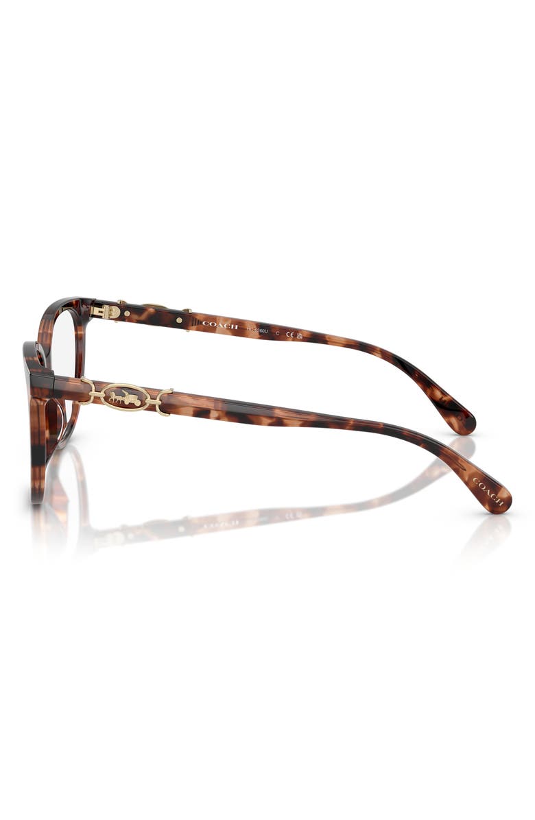 COACH 54mm Square Optical Glasses, Alternate, color, Caramel Tortoise