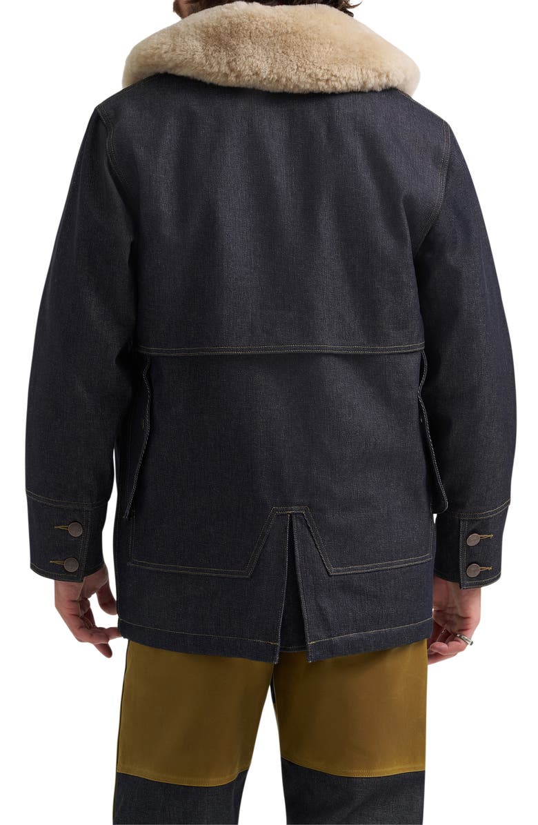 Wrangler Filson X Wrangler Genuine Shearling Collar Packer Jacket, Alternate, color, Indigo