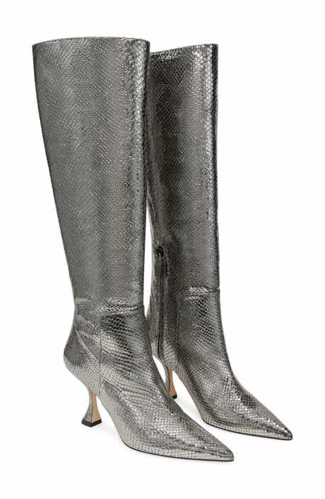 Stuart Weitzman Xcurve 85 Snakeskin Slouch Boot