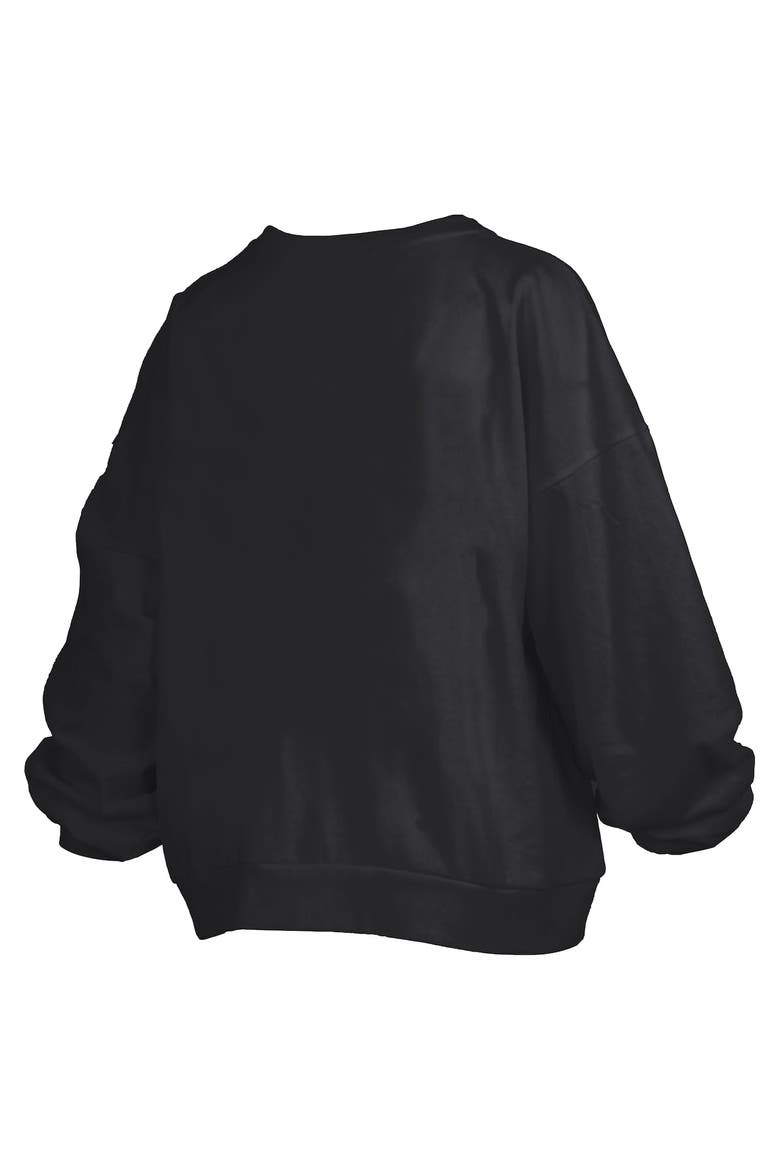Women's Pressbox Black Ohio State Buckeyes Janise Arch Over Logo Waist Length Oversized Pullover Sweatshirt, Alternate, color, Black