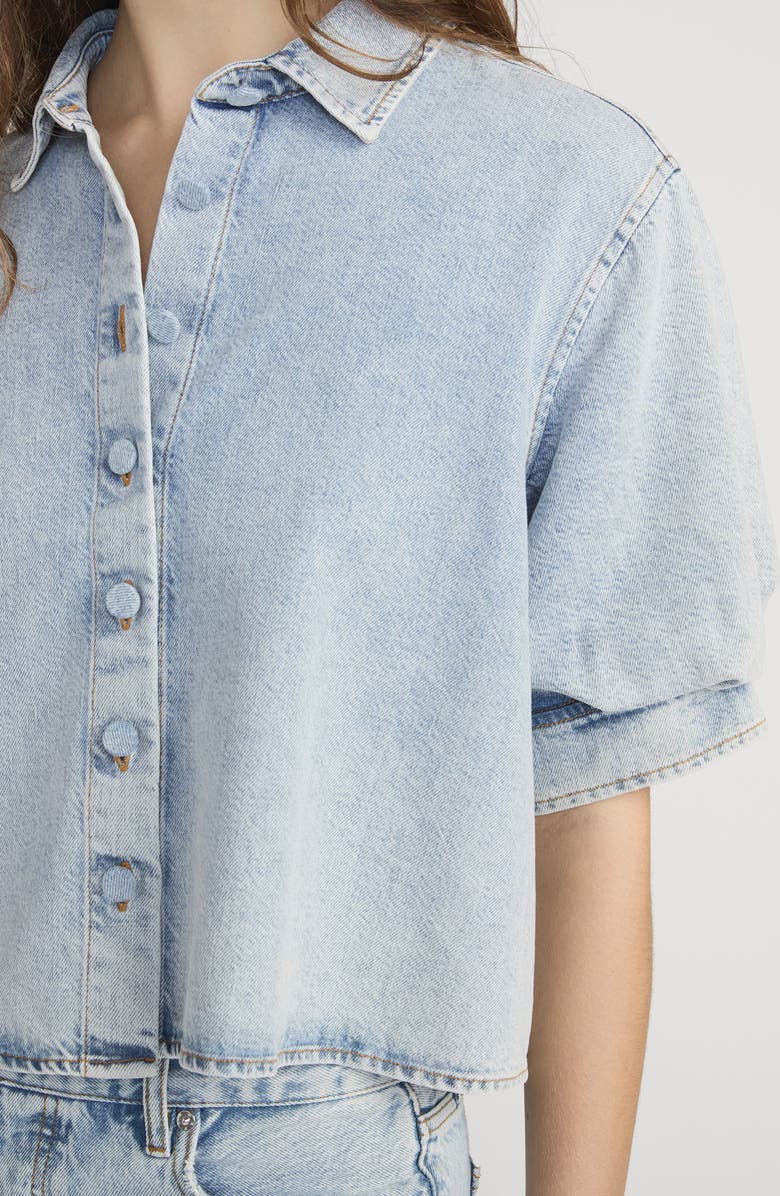 FRAME The Billow Sleeve Denim Button-Up Shirt, Alternate, color, Puffin