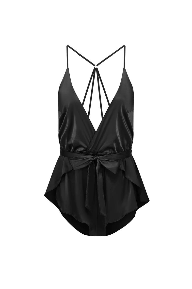 Gillie Romper Lingerie, Alternate, color, Black