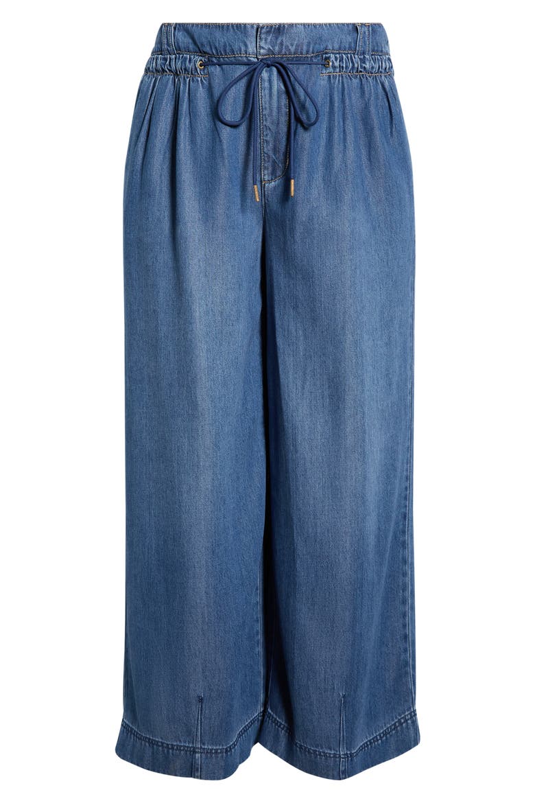 Ultra Skyrise Wide Leg Drawstring Jeans, Alternate, color, MID BLUE