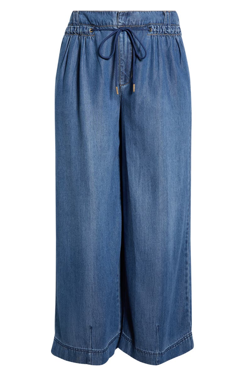 Wit & Wisdom Ultra Skyrise Wide Leg Drawstring Jeans, Alternate, color, Mid Blue