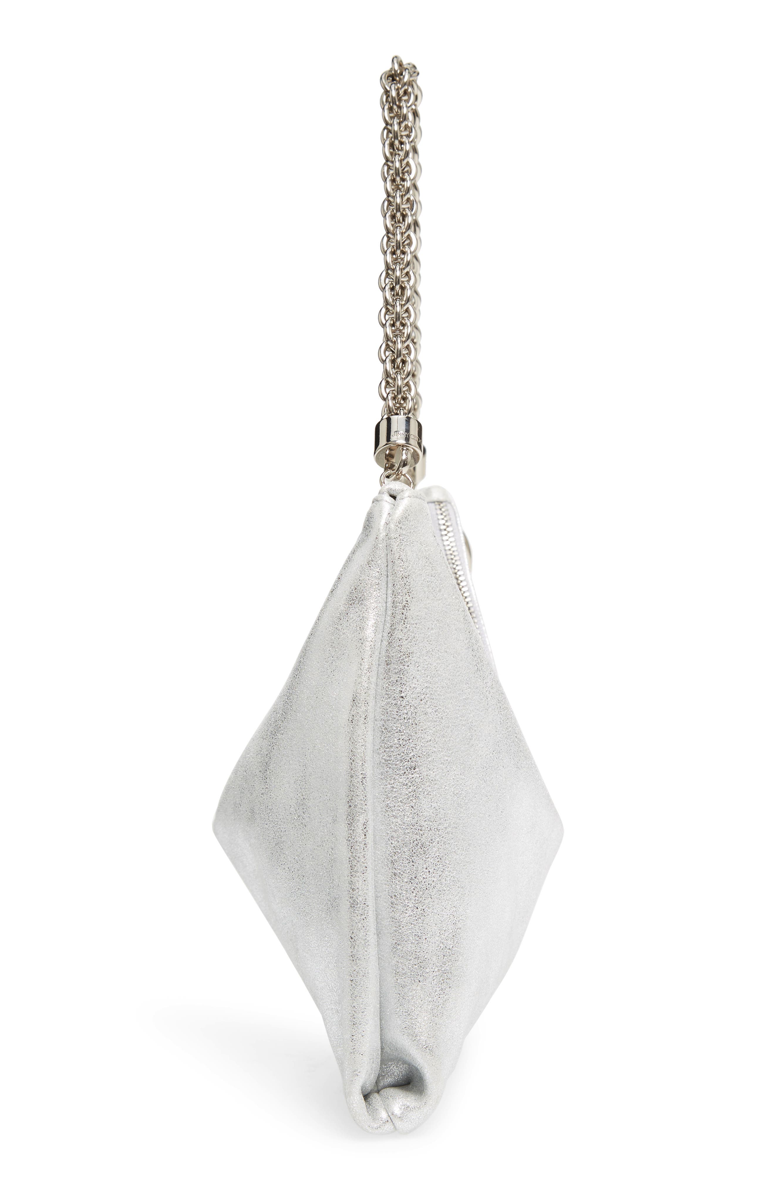 Jimmy Choo Callie Evening Metallic Leather Clutch, Alternate, color, 