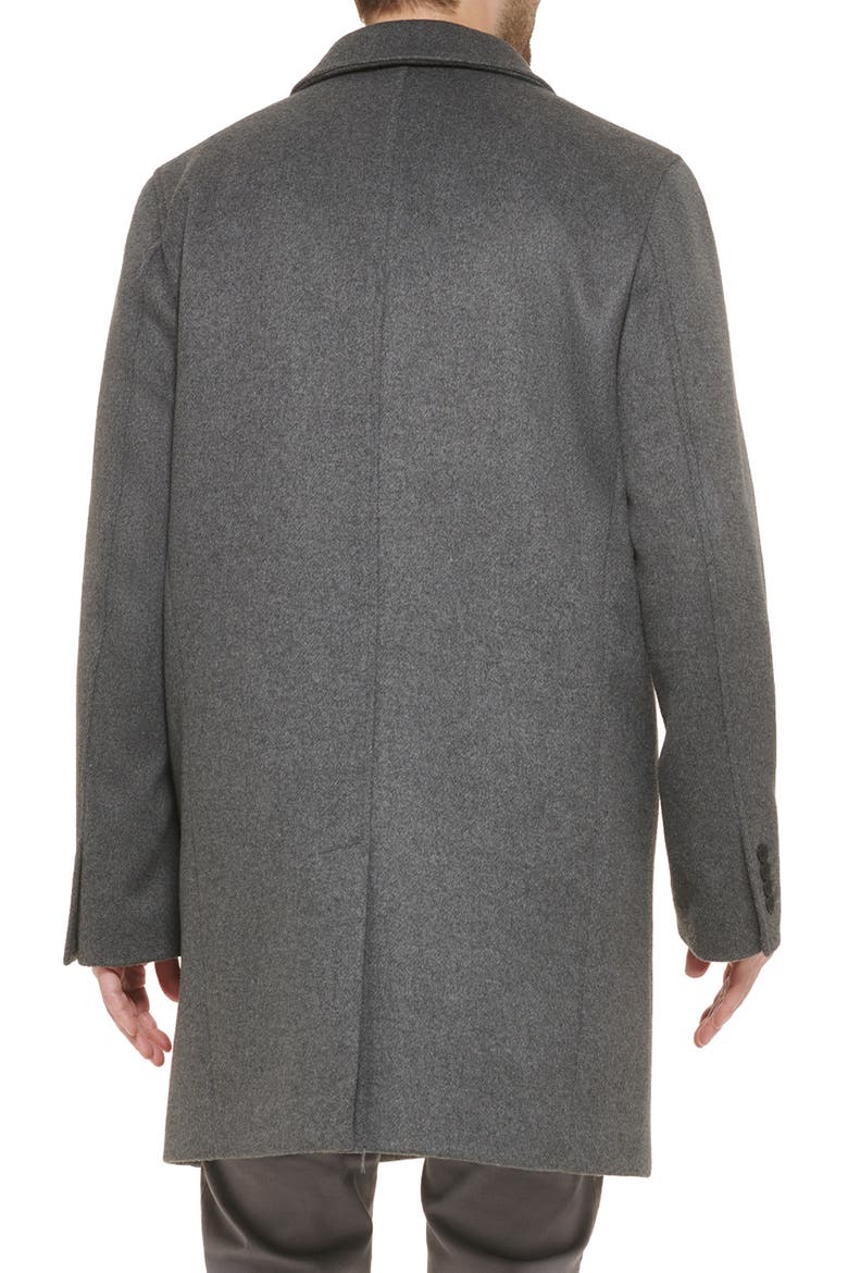 Classic Wool Blend Plush Notched Collar Coat, Alternate, color, LIGHT GREY