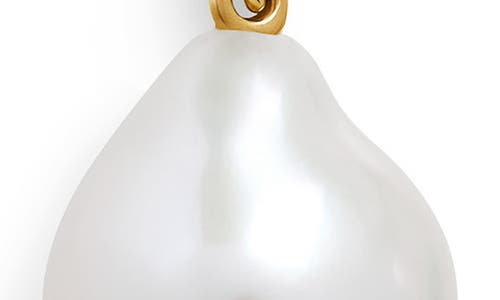 Monica Vinader Nura Baroque Pearl Drop Huggie Hoop Earrings In Metallic