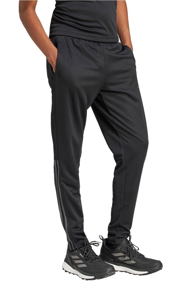Sereno AEROREADY 3-Stripes Sweatpants, Alternate, color, BLACK/ GREY SIX
