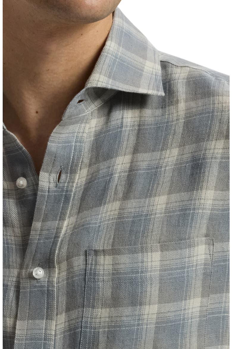 Plaid Linen Twill Button-Up Shirt, Alternate, color, GREY