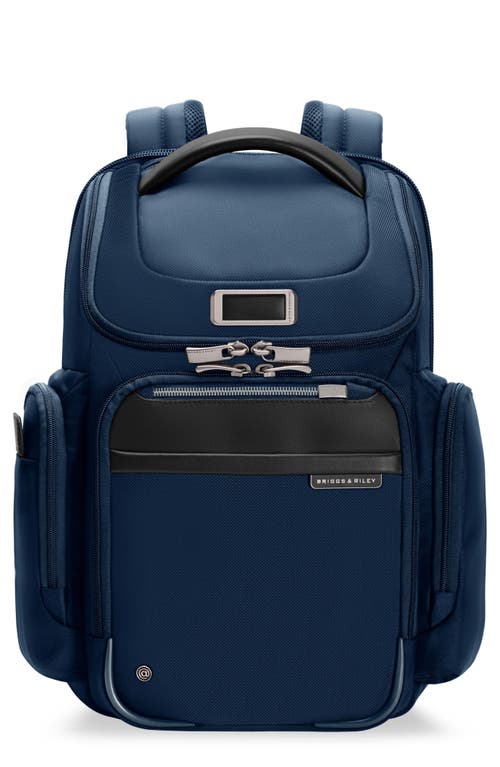 Briggs & Riley Work Medium Widemouth Backpack In Navy
