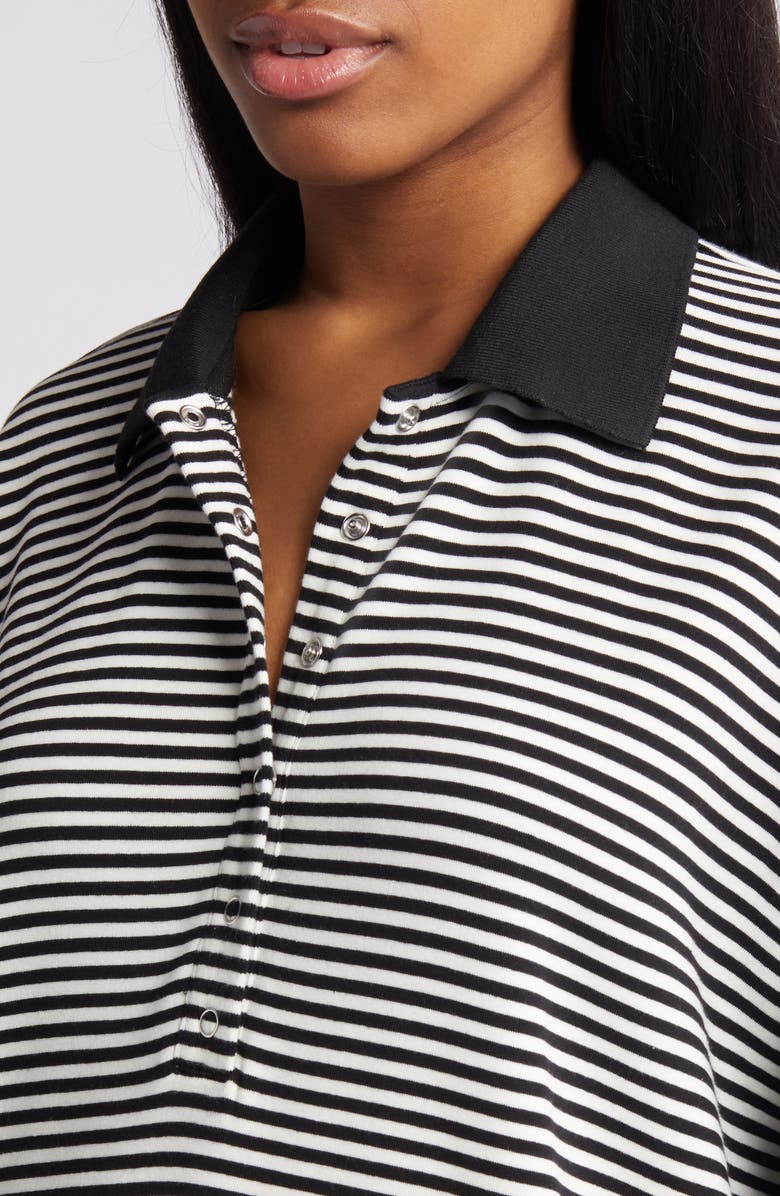 Dressed in Lala Oversize Stripe Long Sleeve Polo Dress, Alternate, color, 