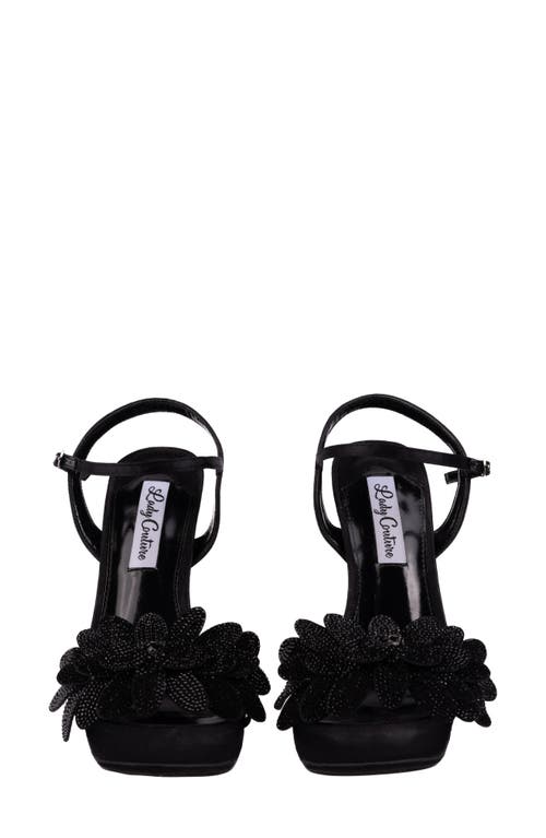Lady Couture Lust Floral Ankle Strap Sandal In Black