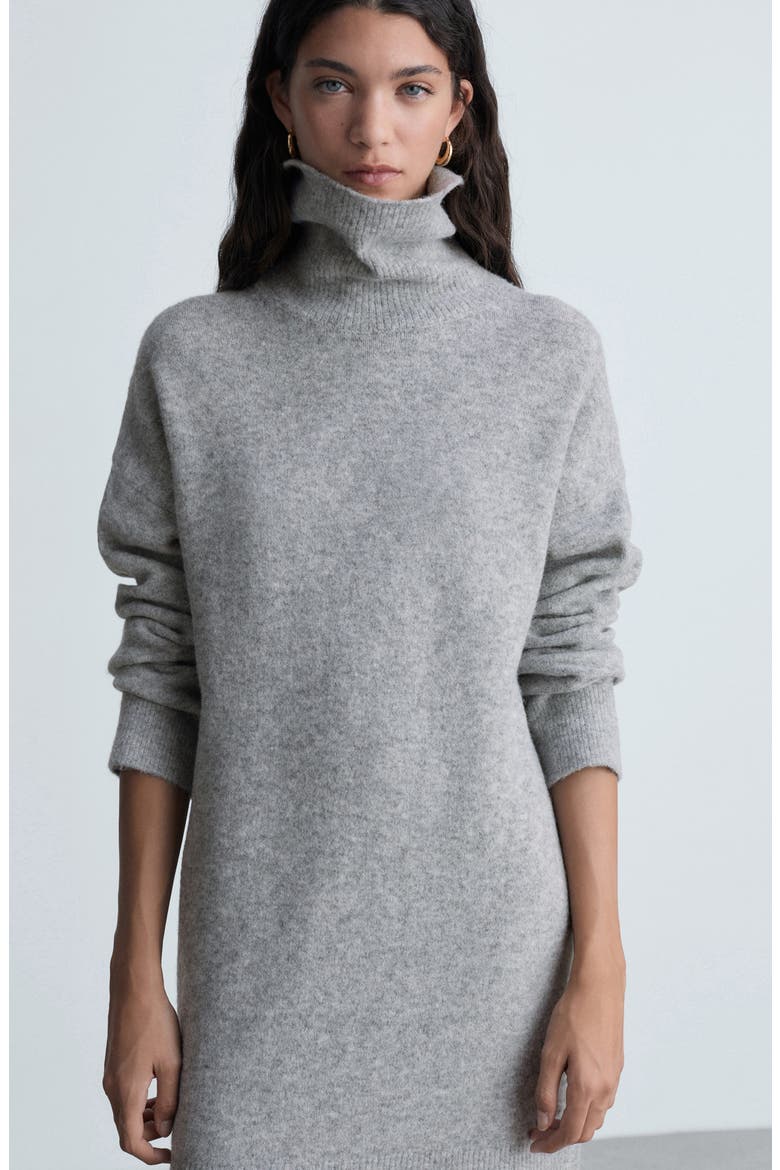 Taldote Long Sleeve Turtleneck Sweater Dress, Alternate, color, MEDIUM HEATHER GREY
