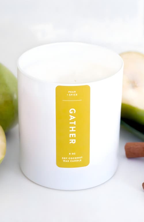 Joy Paper Co. Gather Pear Spice Blend Coconut Soy Candle In White Glass Tumbler