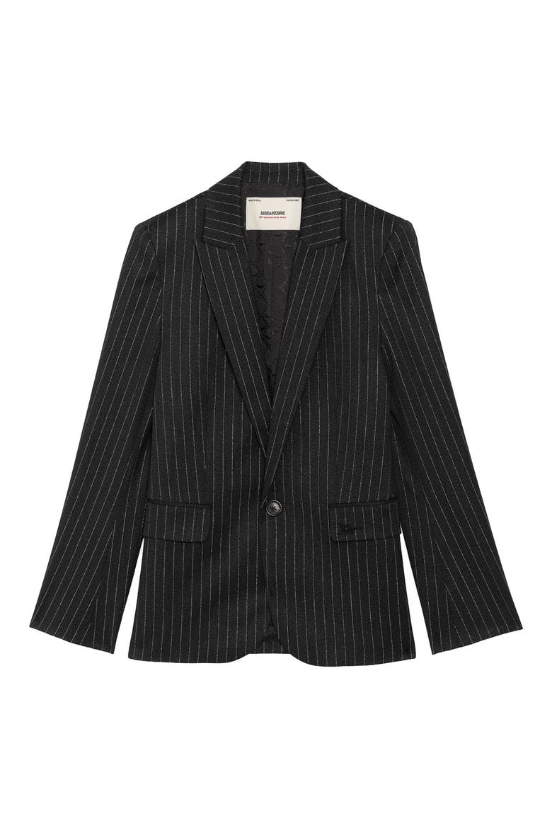 Valser Pinstriped Blazer, Alternate, color, ANTHRACITE