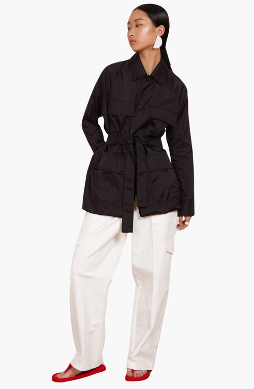 Caalo 2 Length Utility Jacket In Black