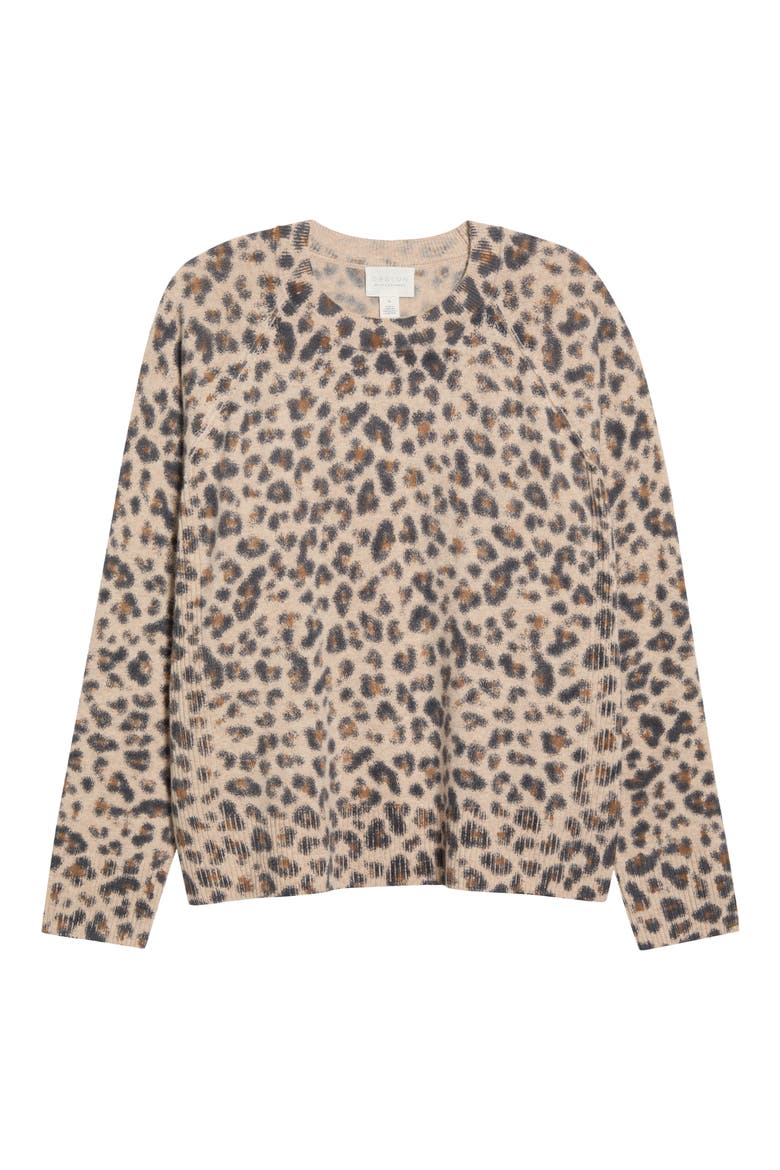 Leopard Print Raglan Sweater, Alternate, color, TAN- BLACK BEA LEOPARD