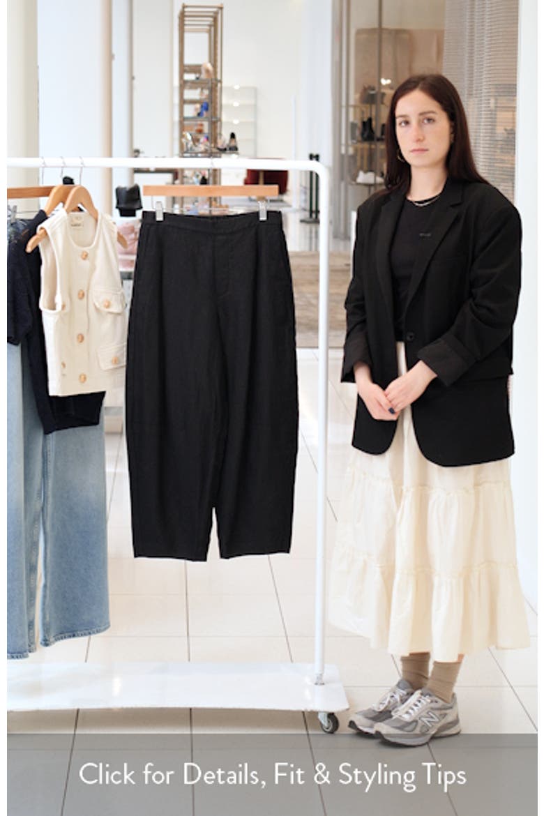 Barrel Leg Crop Linen Pants video