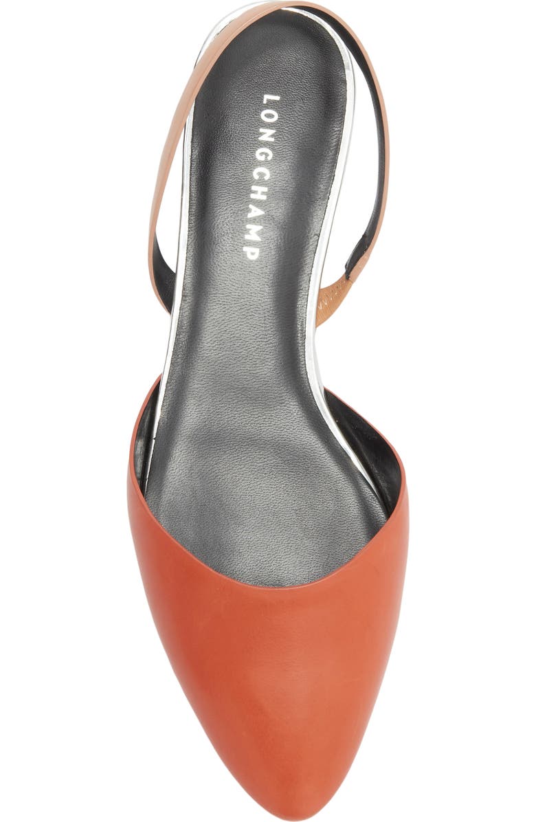Longchamp Slingback Ballet Flat, Alternate, color, Orange