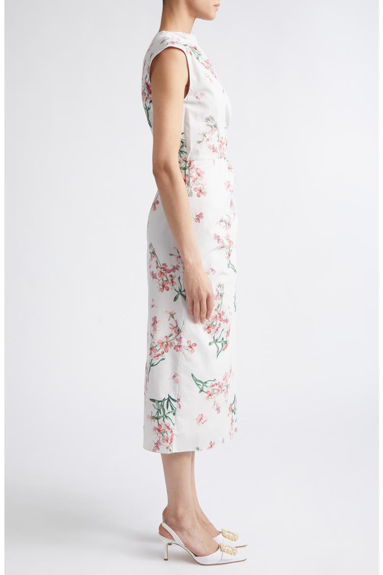 Floral Organic Cotton Midi Dress, Alternate, color, PAINTED ORCHID PETAL PINK