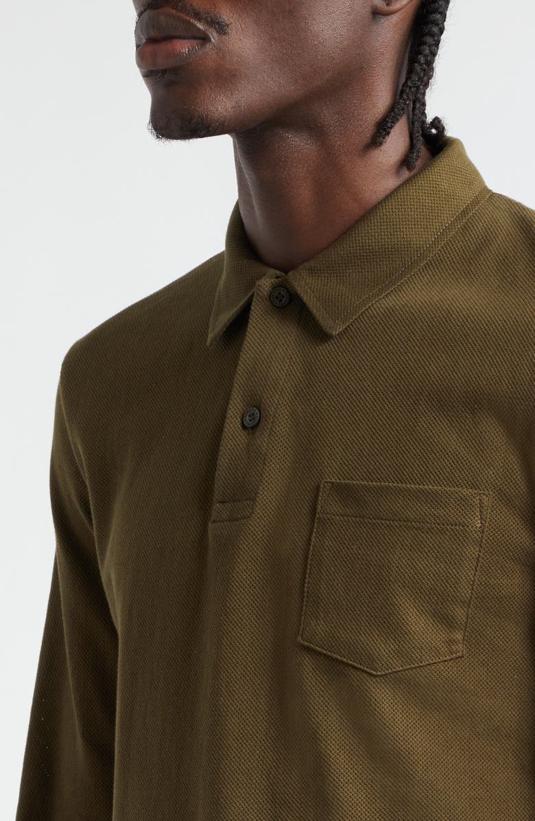 Sunspel Riviera Long Sleeve Mesh Cotton Polo, Alternate, color, 