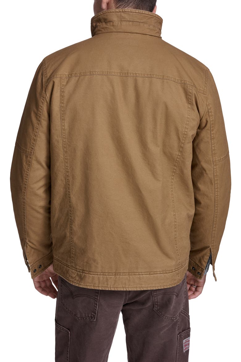 Slub Cotton Military Jacket, Alternate, color, BROWN
