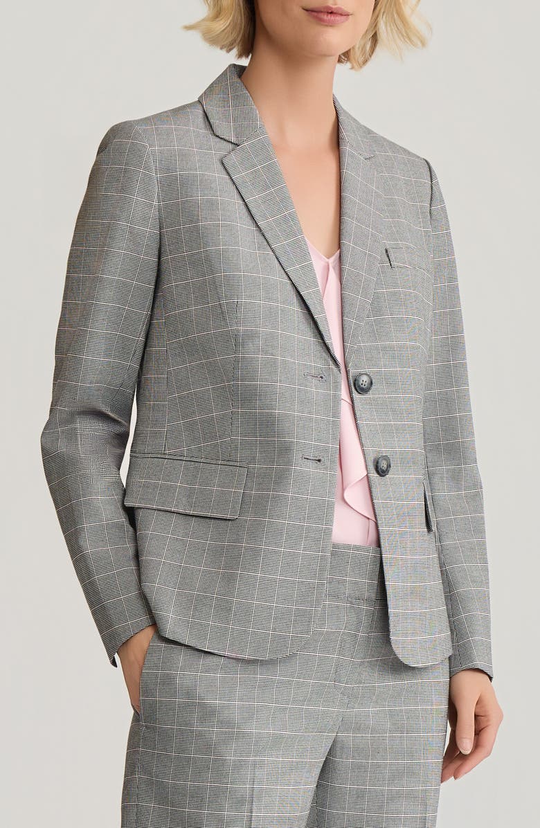 KASPER Windowpane Plaid Jacket, Alternate, color, 
