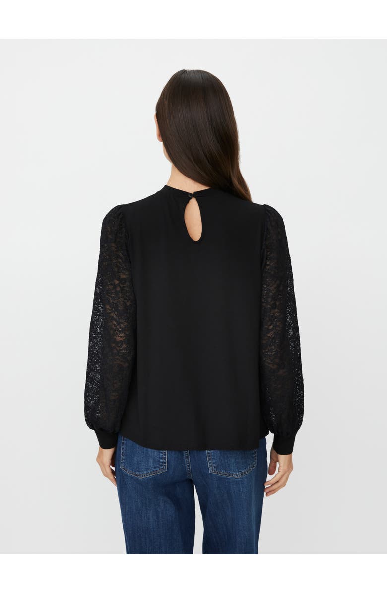 Masai Copenhagen Mabravoria High Neck Lace Sleeve Blouse, Alternate, color, Black
