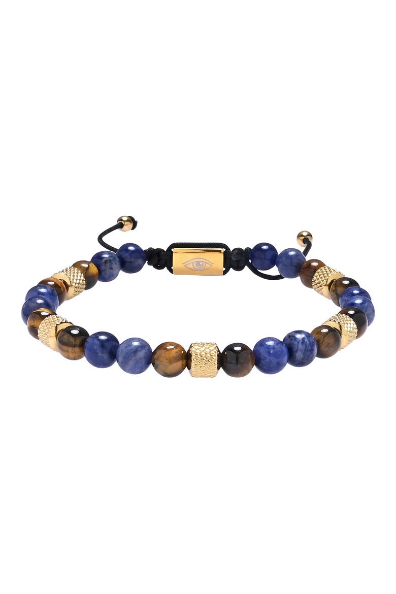 Ezra Semiprecious Stone Beaded Slider Bracelet, Alternate, color, GOLD