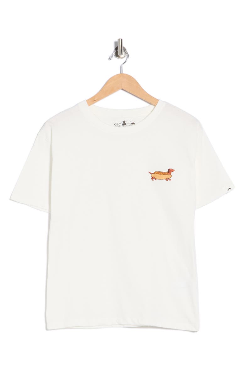 C & C California Toni Boxy Cotton Crop Tee, Main, color, Sugar Swizzle Hot Dog