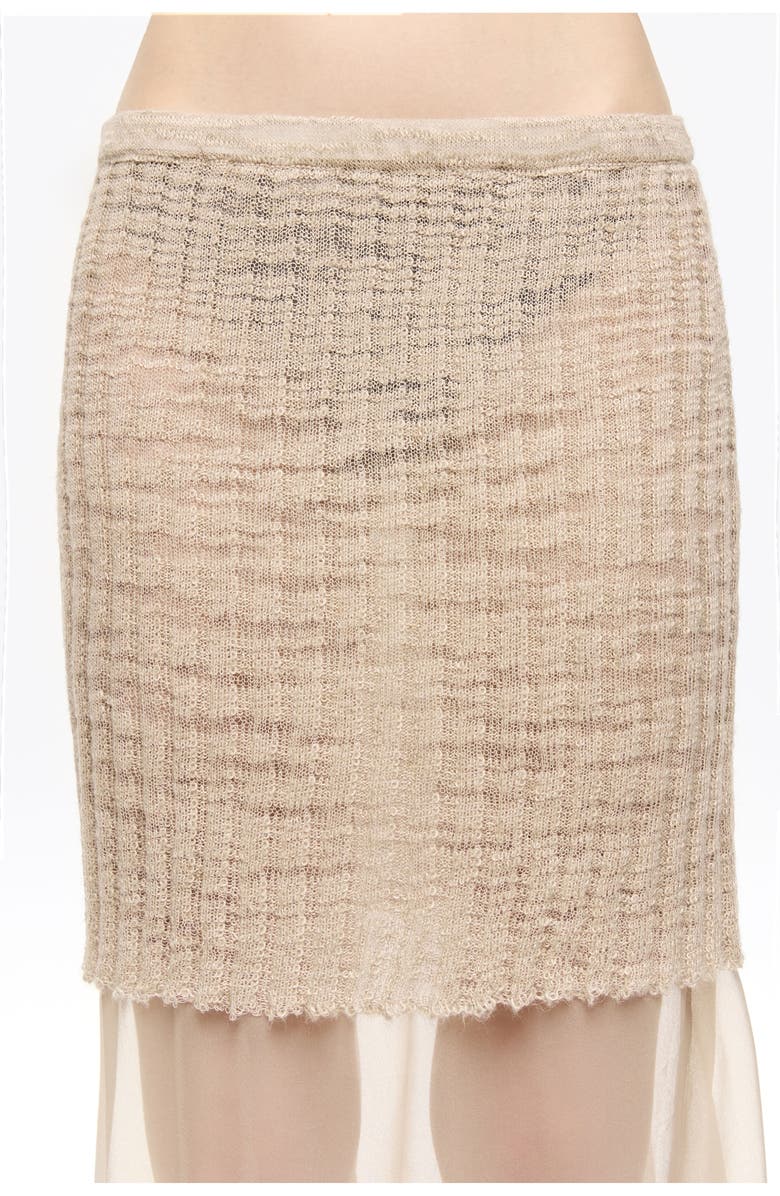 Bimba y Lola Overlay Knit Skirt, Alternate, color, Sand