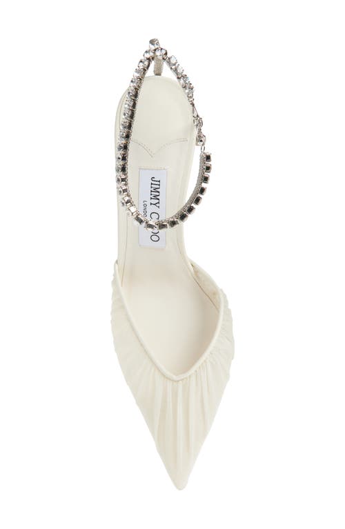 Jimmy Choo Saeda Crystal Ankle Strap Pointed Toe Pump